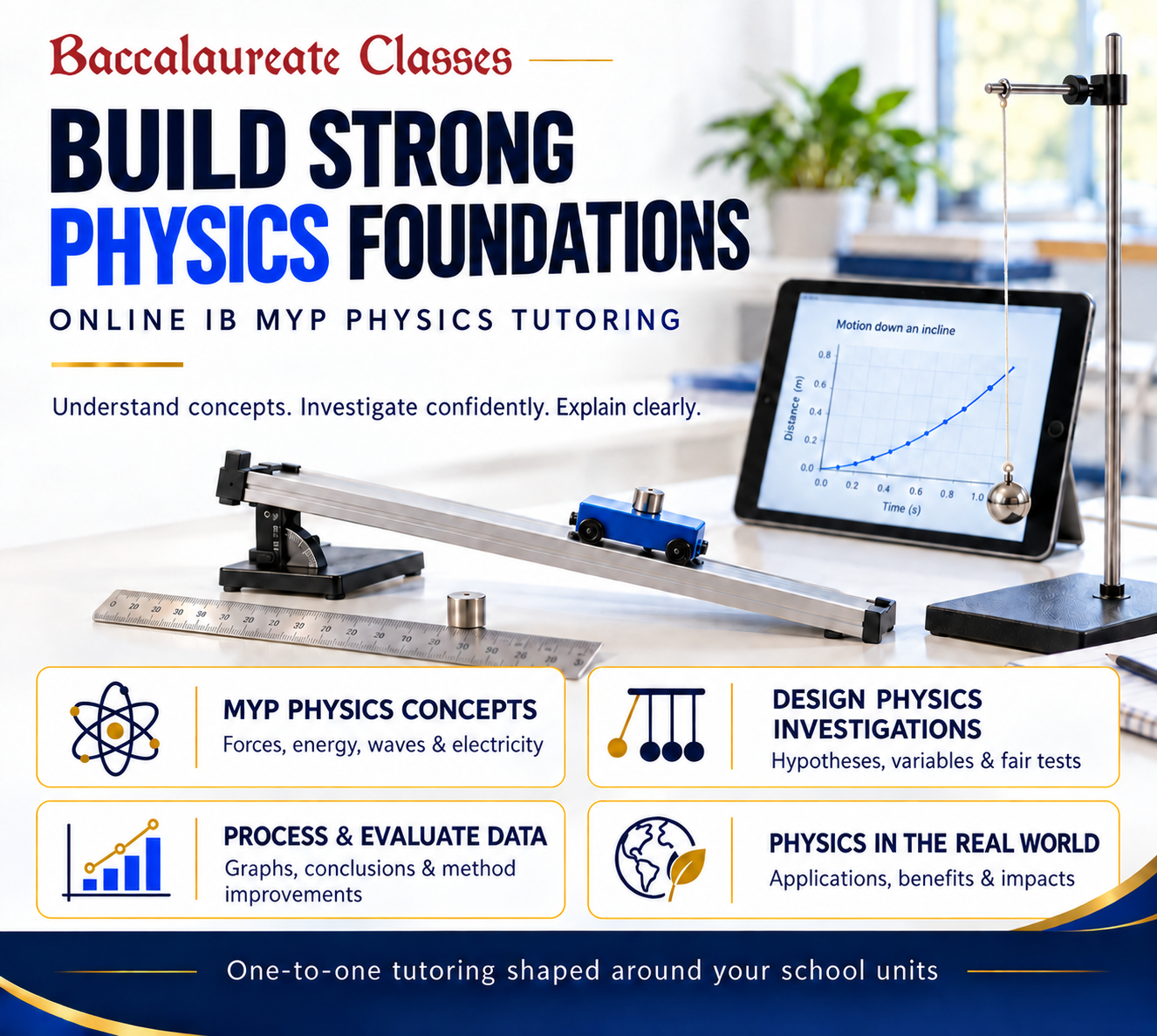 IB MYP student exploring a Physics model with an online tutor